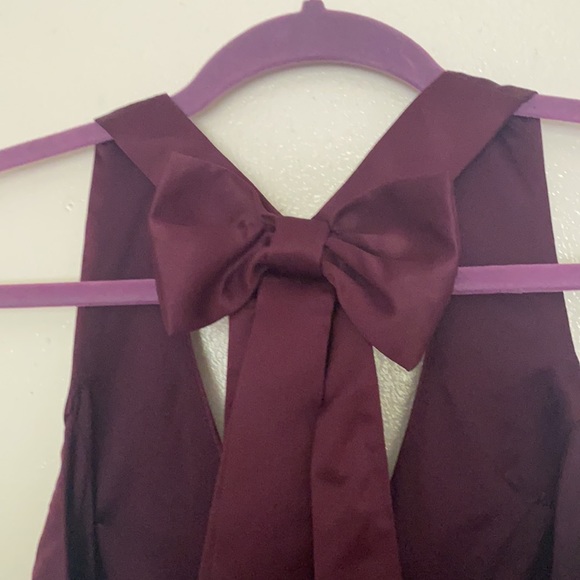 City Studio Plum A-Line Satin Back Bow Dress - Picture 8 of 12